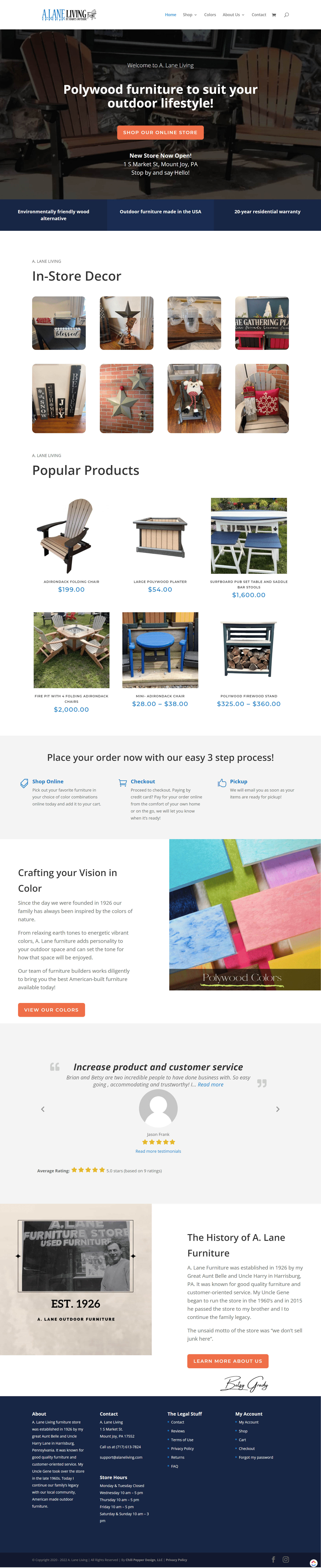 outdoor furniture ecommerce website