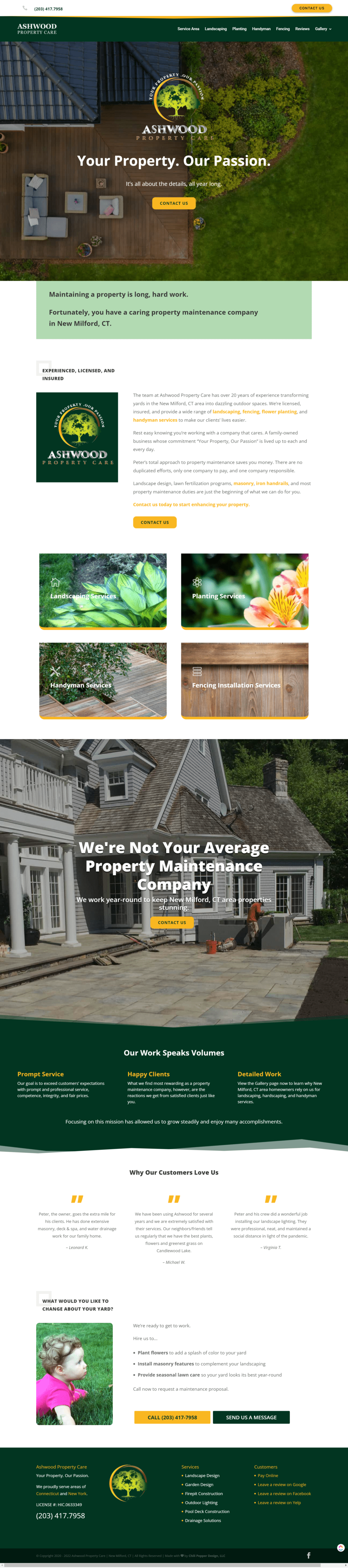 Ashwood Property Care website by Chili Pepper Design, LLC