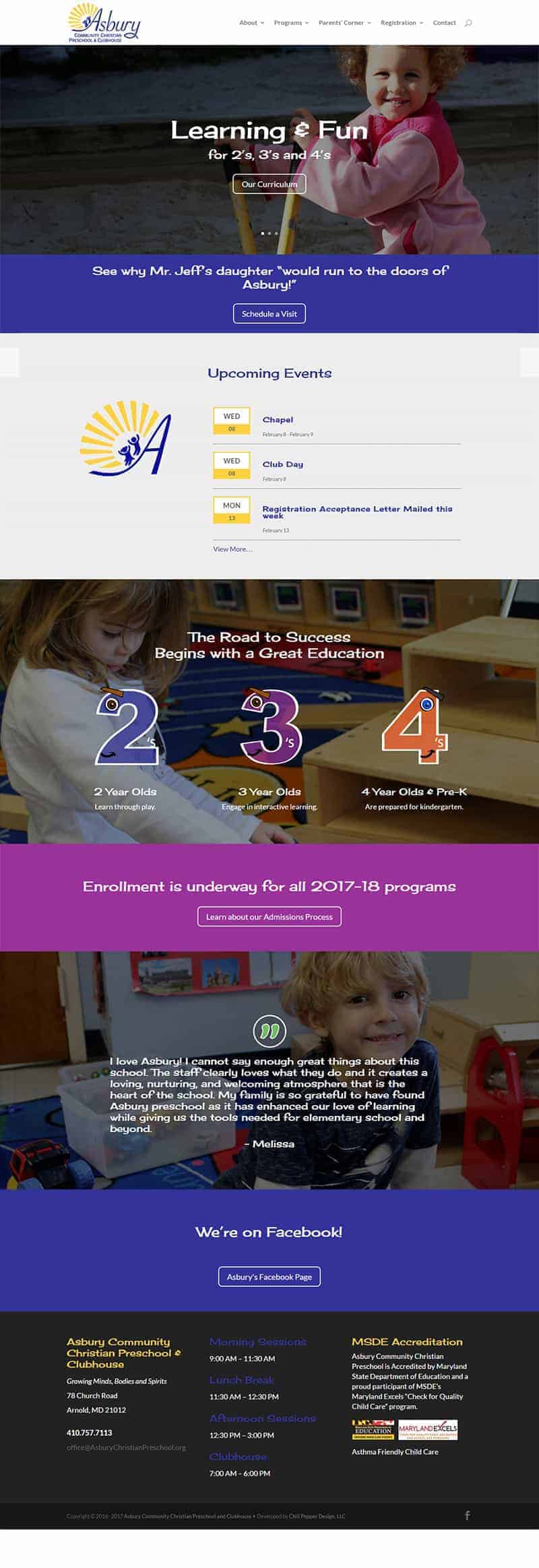 preschool website design